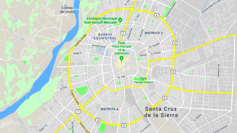 Santa Cruz de la Sierra Map, Bolivia